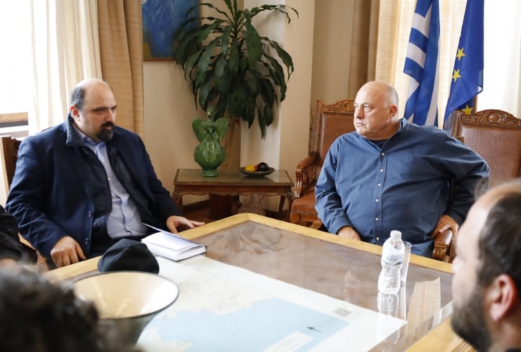 Ο Υφυπουργός στον Πρωθυπουργό Χρήστος Τριαντόπουλος σε σύσκεψη με τον Δήμαρχο Βόλου Αχιλλέα Μπέο